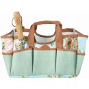 Rose print/ jute garden tool bag