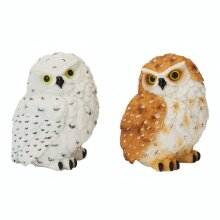 Set van 2 uilen, polyresin, ca. 11 cm