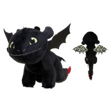 Peluche Krokmou 40 cm brille dans le noir, peluche dragon