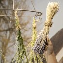 Flower and herb dryer, metal, approx. 35.4 × 35.4 × 40 cm