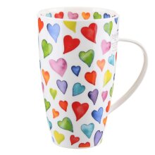 XL Henley Warm Hearts mok, ca. 9,3 x 14,6 cm, porselein, ca. 600 ml