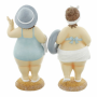 Figurine "Dames de plage", set de 2, polyrésine, bleu/blanc, env. 22 cm