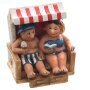 Figurine Couple de chaises de plage, chaise de plage à rayures rouges