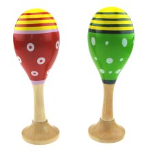 Set de 2 mini hochets musicaux Maracas rouge + vert