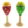 2er-Set Mini Musik Rasseln Maracas Rot + Grün