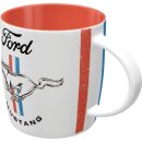 Ford Mustang Horse & Stripes logo ceramic mug, approx. 8.5 x 9 cm for motorsport fans