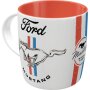 Ford Mustang Horse & Stripes logo ceramic mug, approx. 8.5 x 9 cm for motorsport fans