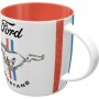 Ford Mustang Horse & Stripes logo ceramic mug, approx. 8.5 x 9 cm for motorsport fans