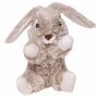 Bunny Hasi knuffel zittend grijs gevlekt 15 cm