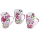 Henley Flowers mok met drie porseleinen motieven naar keuze