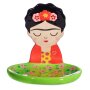 Porte-savon attractif en céramique, porte-savon coloré avec Frida Kahlo