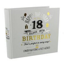 Signography Geburtstag Fotoalbum für 80 Bilder im Format 10 x 15 cm, Album Buch zum 18ten