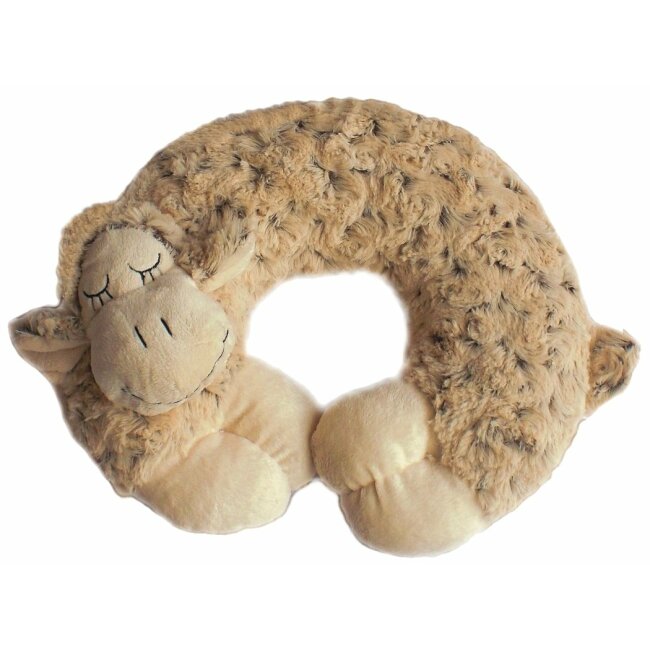 Neck croissant for children dreaming sheep beige mottled, approx. 30 x 25 cm