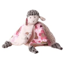 Knuffeldoekje schaap Sweety roze-crème-grijs 24 x 24 cm