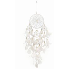 Eleganter Traumfänger in weißer Manier, Dreamcatcher aus Muscheln und Federn