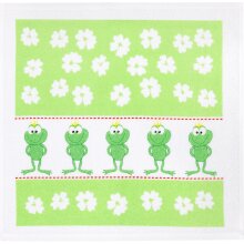 Frottier Druck Küchentuch Froschreihe 50 x 50 cm, grünes Frosch Vergnügen für die Küche