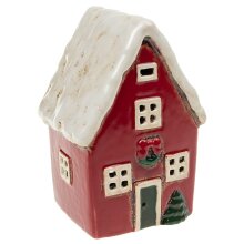 Theelichthouder van Village Pottery, kersthuisje gemaakt van het fijnste keramiek