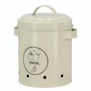 Løgopbevaringsdåse i metal, cremefarvet