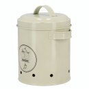 Løgopbevaringsdåse i metal, cremefarvet