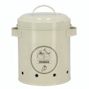 Løgopbevaringsdåse i metal, cremefarvet