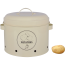 Storage tin potatoes metal cream color