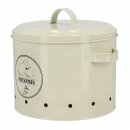 Opbevaringsdåse til kartofler, metal, cremefarvet