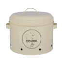 Storage tin potatoes metal cream color