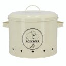 Storage tin for potatoes, metal, cream-colored