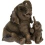 Skluptur elephant with calf, dreamlike call from the wild made of polyresin