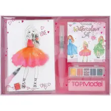 TOPModel Aquarell Set mit 5 Farben und mit Wasser befüllbarem Pinsel in Rosa