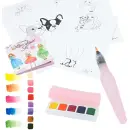 TOPModel Aquarell Set mit 5 Farben und mit Wasser befüllbarem Pinsel in Rosa