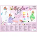 TOPModel Aquarell Set mit 5 Farben und mit Wasser befüllbarem Pinsel in Rosa