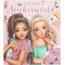 TOPModel Stickerworld KITTY and DOGGY Malbuch, 20 illustrierte Seiten + 3 Doppelseiten mit Stickern