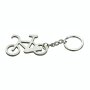 Silver bicycle key ring with bottle opener for cycling fans and beer lovers