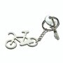 Silver bicycle key ring with bottle opener for cycling fans and beer lovers