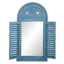 Mirror with shutters, weathered blue, ca. 39,2 x 75 cm
