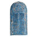 Spiegel mit Fensterläden, antik blau, ca. 39,2 x 75 cm