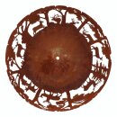 Vuurschaal in roest-look met lasergesneden boslandschap