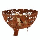 Vuurschaal in roest-look met lasergesneden boslandschap