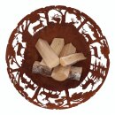 Vuurschaal in roest-look met lasergesneden boslandschap