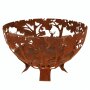 Vuurschaal in roest-look met lasergesneden boslandschap