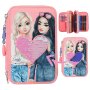 TOPModel Federtasche mit Wendepailletten und umfangreichem Inhalt in Rosa