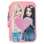 TOPModel Federtasche mit Wendepailletten und umfangreichem Inhalt in Rosa