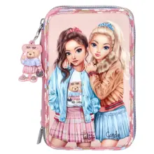 Federtasche Team Teddy in Rosé, TOPModel Federmappe mit Bärchen Anhänger