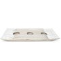 Decoratieve schaal met 3 kerstballen, zilveren kerstaccessoires met mooie ornamenten