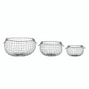 Bellied wire baskets with handles in 3 sizes made of iron...