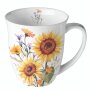 Porzellantasse „Sunflowers“ 400 ml – Fine Bone China mit leuchtendem Sonnenblumenmotiv