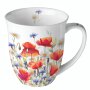 Porzellantasse „Poppies and Cornflowers“ 400 ml – Fine Bone China mit Mohn- und Kornblumenmotiv